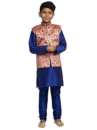 Image of KRAFT INDIA Boys Satin Printed Nehru Jacket Only