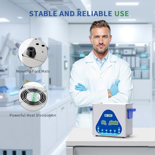 Image of DK SONIC Ultrasonic Cleaner 3L,120W Professional Ultrasonic Jewelry Cleaner with Heater&Timer,Digital Control&Basket, Multiple Functions for Jewelry,Glasses,Chains, Watches