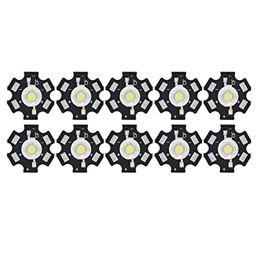 LED Chip Light Bead, 10 pezzi LED ultra luminosi 3V perline luminose fai da te per lampada da tavolo torcia da incasso a soffitto(3W-Luce bianca)