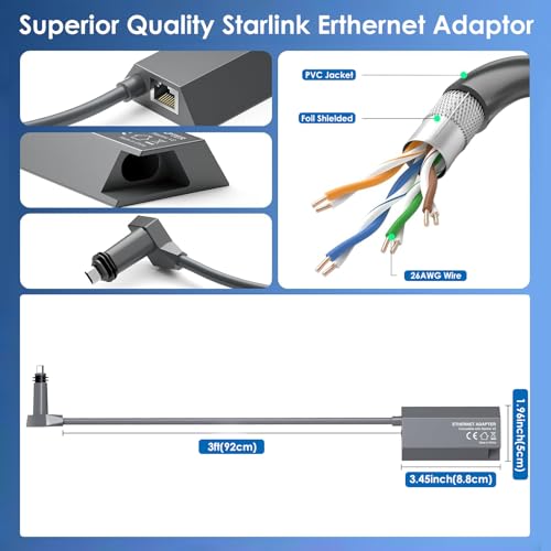 SEMTION Adaptador Ethernet Starlink para Starlink Standard Atuado Gen 2 Starlink Retangular Satellit