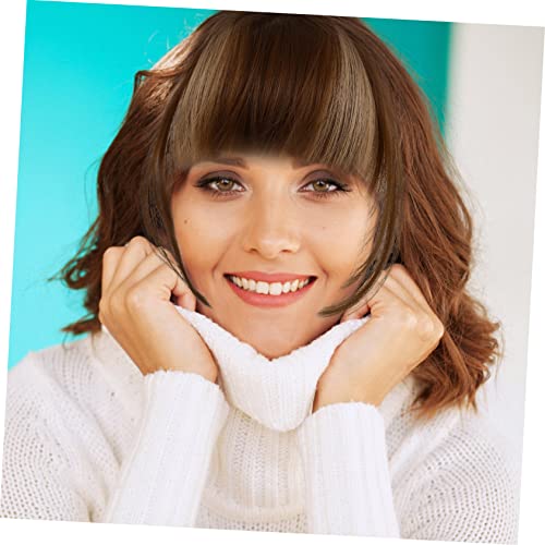 DOITOOL 4 Pçs Bang Clip Cabelo Humano Extensão De Rabo De Cavalo Extensões De Cabelo Vermelho Peruca