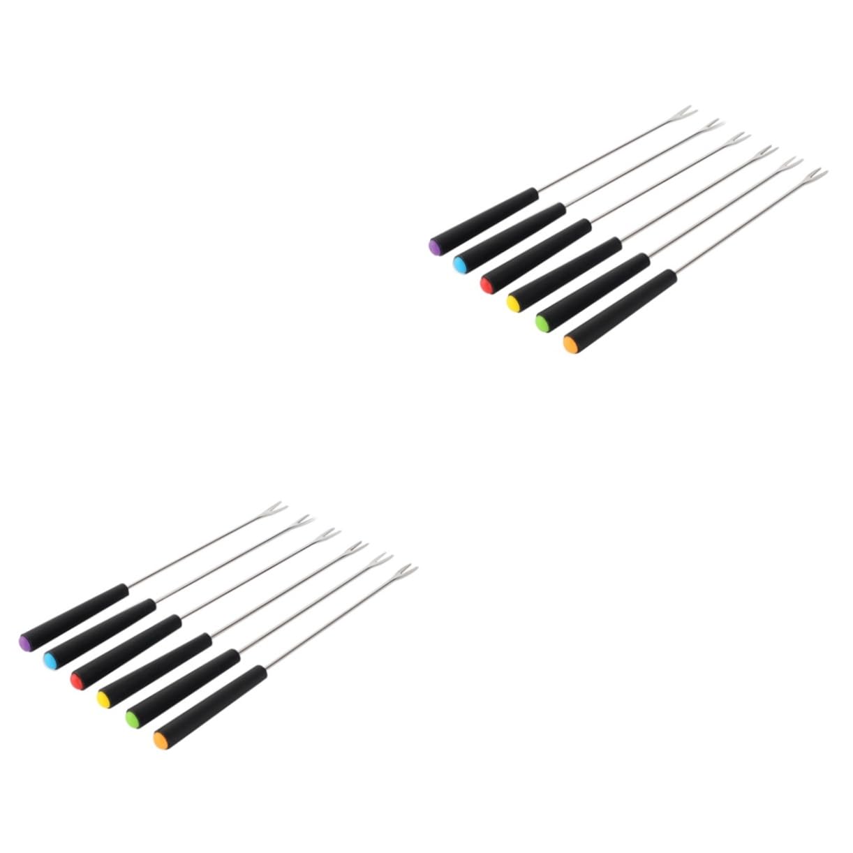 MUCKLILY 2sets Fondue Forks Dessert Fruit Forks for Chocolate Dipping Kitchen Gadgets for Parties Weddings Everyday Use 6pcs*2