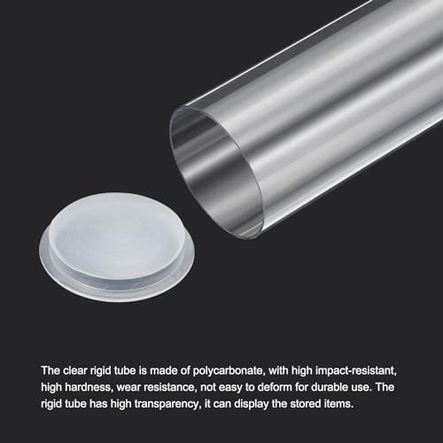 Image of PATIKIL 5.9 inch L x 1.7 inch Dia Clear Storage Tubes, 3Pcs PC Plastic Transparent Hollow Round Rigid Tube with Cap for Beads Bath Salt Container Wedding Party Favors (Pack of 2)