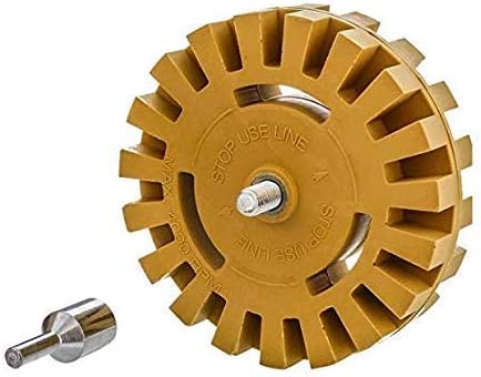 LOVATIC Rubber Eraser Wheel with Drill Adapter 1-Pack – Pinstripe, Double Sided Adhesive, Vinyl Decal, Graphics Removal Tool