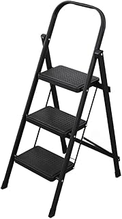 Ladder Step Ladders 3 Step Ladder Folding Step Stool with Convenient Metal Handgrip and On-Slip Sturdy Pedal Lightweight Portable Stepladders(Ladder a)