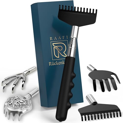 Robuster Rückenkrauler mit 4 abnehmbaren Köpfen. Sofortige Juckreizminderung Geschenke für Männer. Geburtstagsgeschenk für Männerr. Valentinstag Langlebiger teleskopischer Massage- & Wellness-Artikel