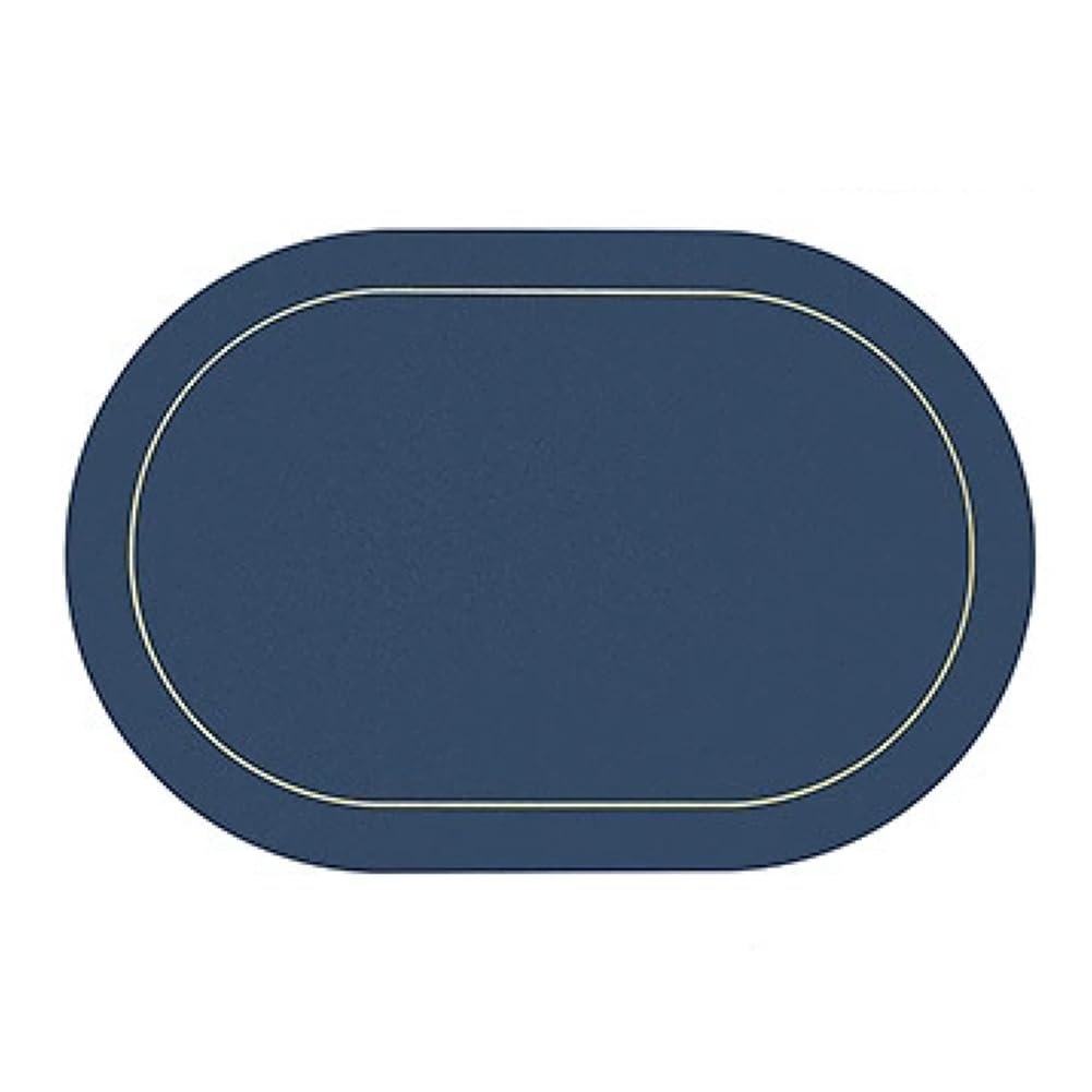 UDSKNV[KSL Table Leather Placemats Set of 1pcs,Washable for Dining,Heat- Non-Slip Insulation Waterproof Place Mats Blue