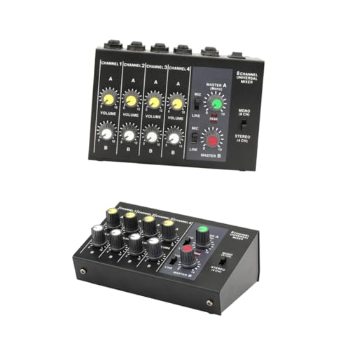 Holibanna Channel Audio Mixer with US Plug Compact Sound Mixer for Equipment Dual Power Supply for Live Performance and Recording