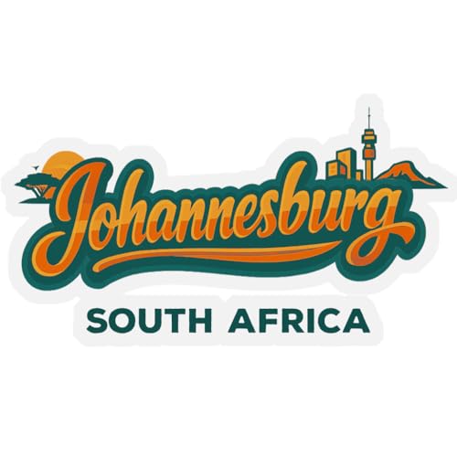 Johannesburg South Africa Typographic Design Souvenir Vinyl Decal Sticker 2-Inch