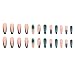 Gifiky Gradient Fake Nails Long Coffin Press on Nails French Nails Tips Crystal Gem Design Full Cover False Nails Green for Women and Girls 24Pcs