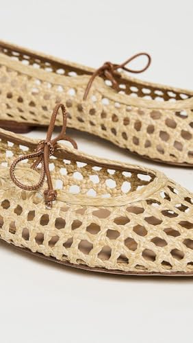 Woven Mesh Women's Ballet Flats Cute Bow Closed Toe Mary Jane Flat Comfortable Low Heeled Loafers4