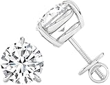 Lab Grown Diamond Earrings 3/4 ct Stud Diamond Earrings For Women 14K White Gold Lab Created SI1-SI2-HI Quality Diamond Earrings