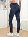 AMPOSH Women's Maternity Skinny Jeans Mid-Rise Stretchy Denim Pants for Pregnancy and Postpartum(Dark Indigo, XL)