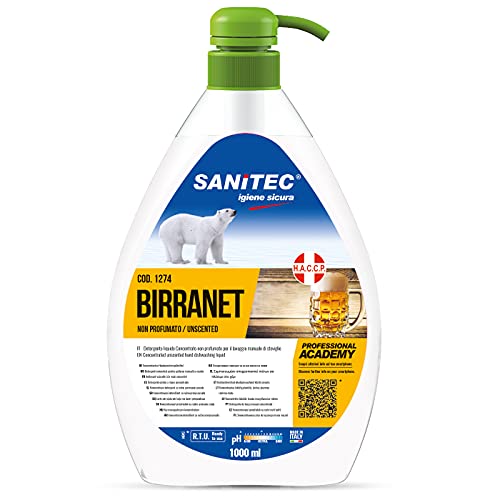 Sanitec Birranet Nettoyant liquide pour verres à bière, non parfumé, 1000 ml Cover