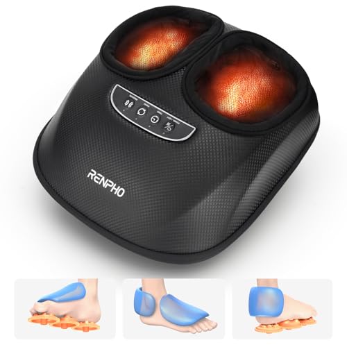 RENPHO Foot Massager with Heat, 3 Air Compression Modes & Levels, Full-Foot Kneading Shiatsu Foot...