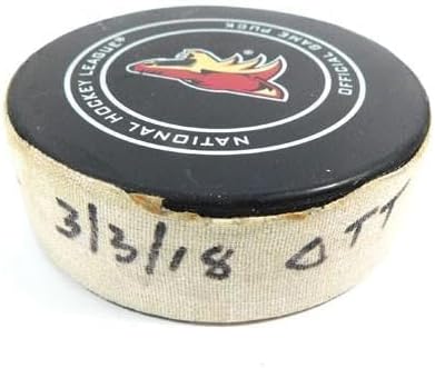 2018 Arizona Coyotes vs. Ottawa Senators Game Used Puck 3-3-18 AA0021726 - NHL Unsigned Game Used Pucks