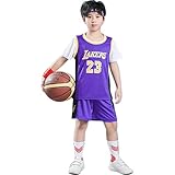 FUTERLY Basketball Trikot Kinder - 2 Stücke Jungen Basketball Trikot Kurzarm Shorts, kühl Basketball KinderJungs Kleidung for 4 5 6 7 8-14 Jahre alt Geschenk
