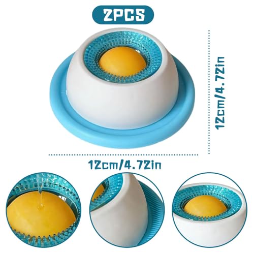 2PcsHundelickspielzeug Lick Bowl für Hunde, Schleckball für Hunde Hund Leckt Futternapf mit Integrierter Drehkugel Nassfutter Lick Pad Mit Antirutschmatte für Haustier Angst Relief und Langsam Füttern