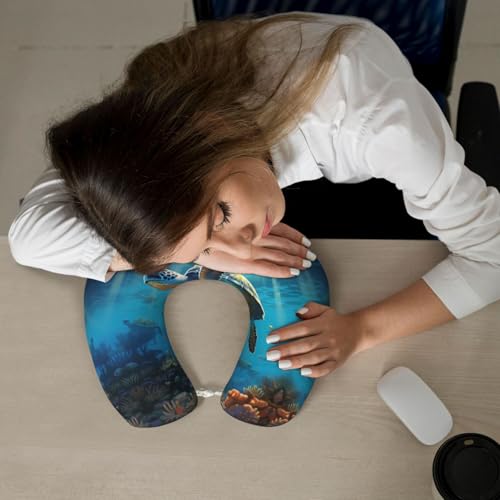 Almohada de viaje con espuma viscoelástica y funda negra miniatura 7