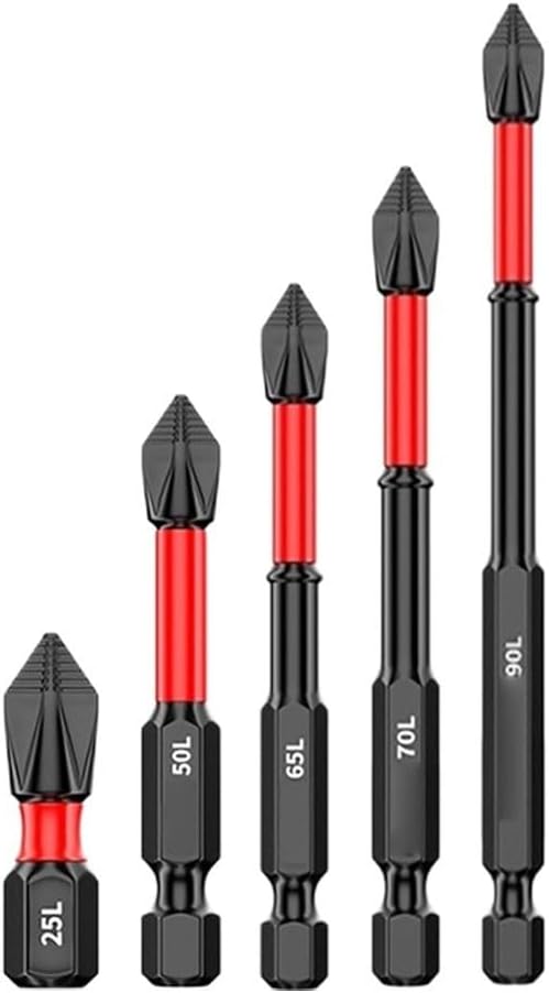 Screwdriver Set Cross Non-Slip Screwdriver Bit High-Strength 25/50/65/70/90mm 5-Piece Set Screw Driver Set Kit,Juego De Destornilladores,Magnetic Screwdriver Set