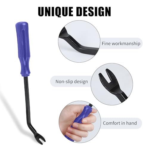 Image of 5PCS Auto Trim Removal Tool Kit, No-Scratch Plastic Pry Kit, Interior Fastener Remover Pry Tool Set for Car Door Clip Panel & Audio Dashboard Dismantle, Universal Car Accessories (Blue)