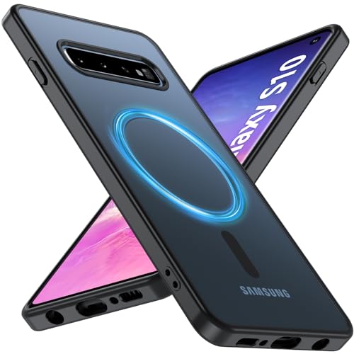 Cum2giff Magnetic for Samsung Galaxy S10 Case, Compatible with Magsafe, Shockproof Military Grade Drop Protection, Translucent Matte Slim Rugged Cover Shockproof Case for S10 6.1