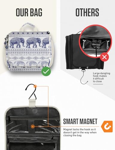 Image of VENTURE 4TH Hanging Travel Toiletry Bag, 17 Compartments - Blue Elephant