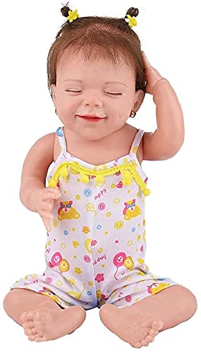 MWKL Niedliche Reborn Baby Reborn Puppe Vollsilikon Körper Wiedergeburt Puppe 20 Zoll Lebensechte Realistische…