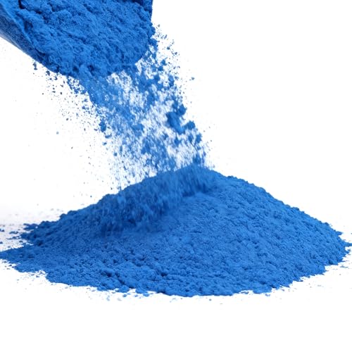 Meng Di Iron Oxide Powder, Ultrafine Particle Natural Industrial Material, Suitable for Construction, Coatings, Ceramics, Concrete Coloring and Many Other Applications,17 Ounces, Blue