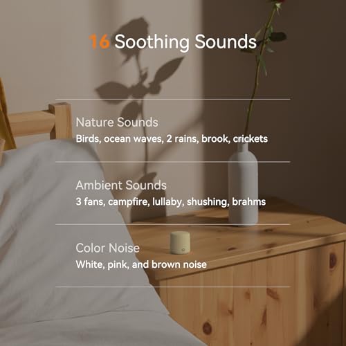 Image of Dreamegg Travel White Noise Machine - Portable Sound Machine for Baby Adults, Travel Sound Machine for Sleep, 16 Nature Sound, Timer, White Noise Machine for Sleeping Gift, Butter