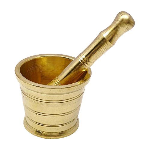 Traditional Brass Mortar Pestle Khal Batta Hamam Dasta Spice Herb Grinder