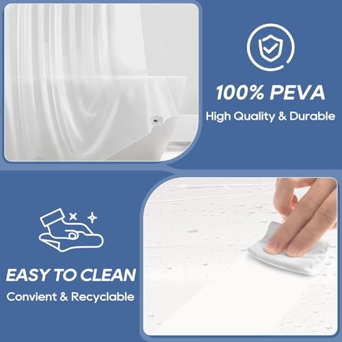 Image of downluxe Clear Shower Curtain Liner with Magnets, Clear Shower Liner, 36 inch W x 72 inch L Lightweight Shower Curtains for Bathroom