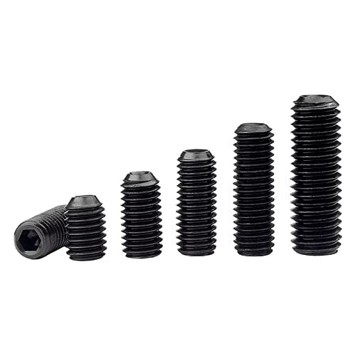 Tornillos hexagonales M10 de punta plana para evitar aflojamientos en piezas de acero negro 4