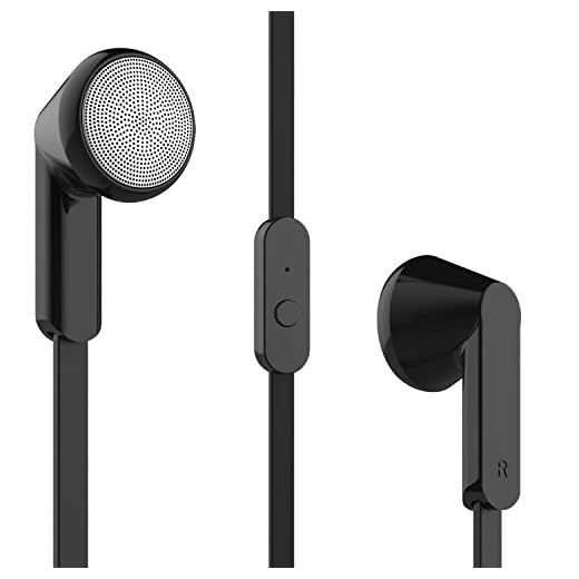 Classic Earbuds with Microphone, Anti Tangle Cord & L-Shaped Headphone Jack