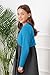 BOLEROSE Girls Long Sleeve Cardigan Childrens Kids Bolero Shrug (Aqua Blue, 3-4 Years)