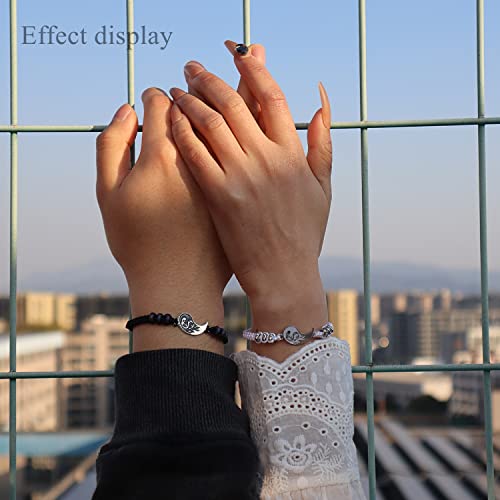 2Pcs Yin Yang Matching Dragon Bracelet for Women Men,Yin Yang Couple Bracelet for Boyfriend Girlfriend Best Witness Gift2