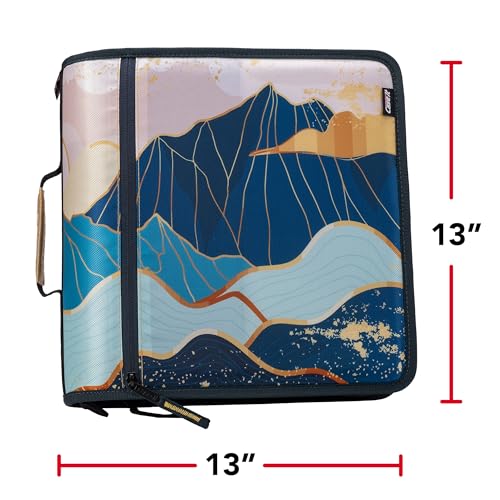 Pasta com zíper Case-it Mighty Zip, anel de vedação de 7,6 cm com abas de 5 cores, pasta de arquivo