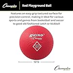 Champion Sports Playground Ball – High-Bounce 2-Ply Construction, Durable Red Ball for Throwing, Catching & Kicking - Multiple Sizes (5", 6", 7", 10", 13", 16") - Image 5