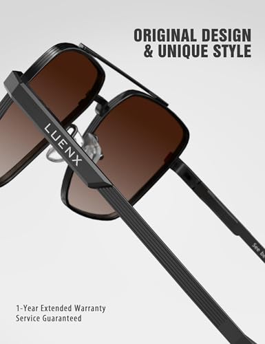 Image of LUENX Aviator Sunglasses for Women Men Polarized Lens Trendy Sun Glasses - UV 400 Protection 60MM with Accessories Driving