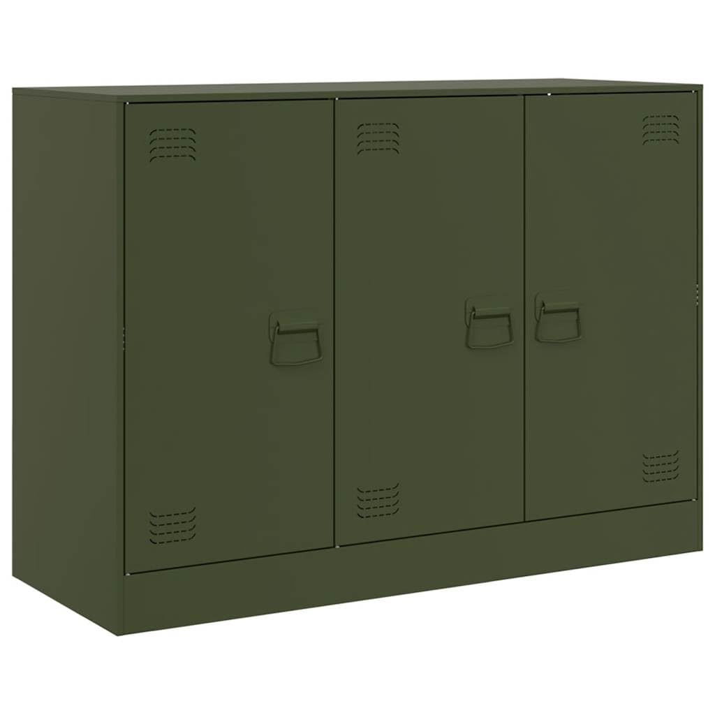 vidaXL Sideboard, Side Cabinet for Living Room Hallway, Cupboard with Storage, Highboard, Buffet Cabinet, Modern Style, Olive Green Steel