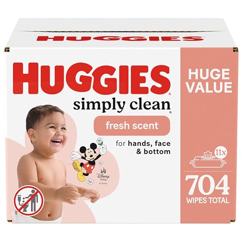 Image of Huggies Simply Clean Fresh Scent Baby Wipes, 11 Flip-Top Packs (704 Wipes Total), Packaging May Vary