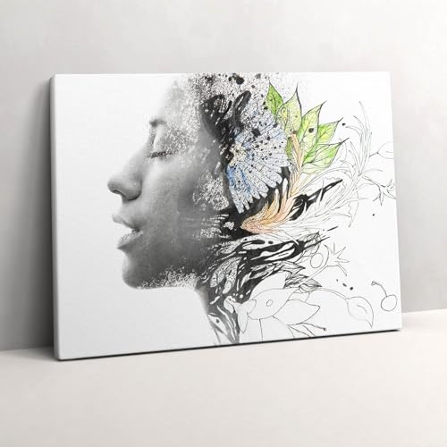 Abstraction de la tête de femme toile 80x60cm Wallfluent