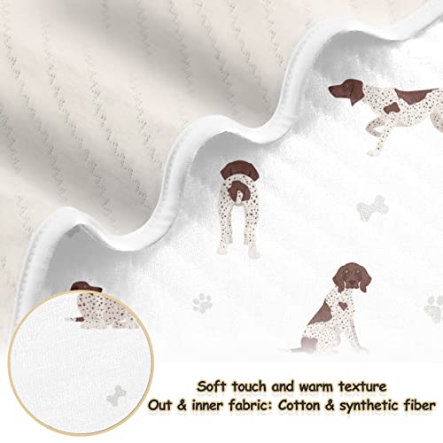 Image of Swaddle Blanket German Shorthaired Pointer Cotton for Infants, Receiving, Lightweight Soft Swaddling for Crib, Stroller, Nursery, Puppy, 30x40 in