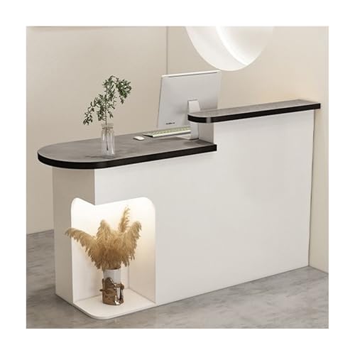 Registratore di cassa bianco per uffici, saloni di bellezza, atrio e negozi al dettaglio, unità sinistra 80 cm, soluzione ideale per ambienti al dettaglio e aree di pagamento