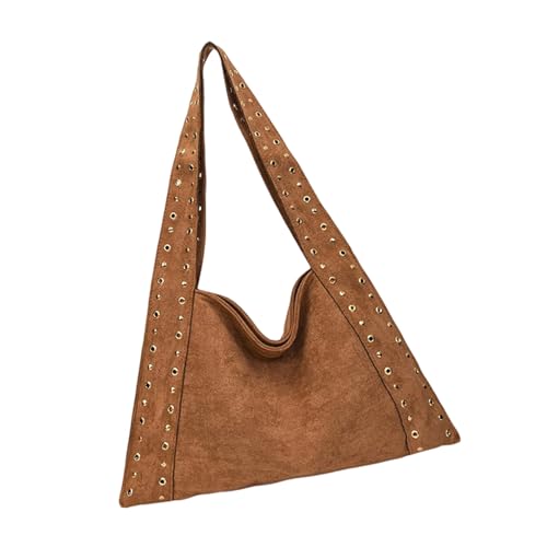 Sac à bandoulière en daim rétro : l'élégance du grand format vintage pour femme