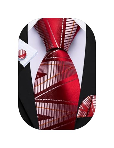 Image of Barry.Wang Man Tie Sets Skull Ties Animal Extra Long Necktie Silk Woven Handkerchief Cufflinks Festival Party Gift