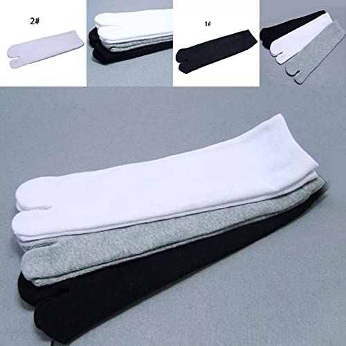 Elastic Cotton Socks 3 Pairs Tabi Toe Socks Unisex Casual Sandal Two Toe Tabi Indoor Outdoor Hiking or Casual Women Men (White+ Grey+ Black) Men3