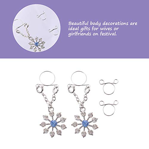 2 peças de anel de proteção falsa para mamilo sem perfuração de mamilo de neve para mulheres mamilos