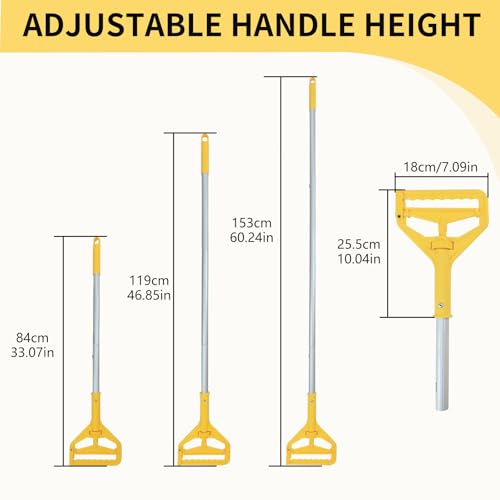 Image of 60 Inch Industrial Mop Handle Commercial mop Handle Heavy Duty Industrial mop Bucket mop Handles Heavy Duty Commercial mop Head Replacement and Handles mop Stick Replacement Mop Stick