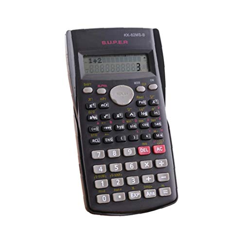 Rrunzfon Calculadora Científica Matemáticas Pantalla LCD Función Pruebas De Los Estudiantes De La Calculadora Portátil para El Hogar Oficina De La Escuela Negro